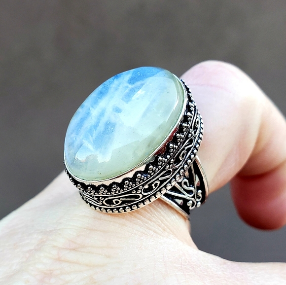 New Stunning Rainbow Dichroic Glass 925 Silver Ring. - Picture 11 of 12